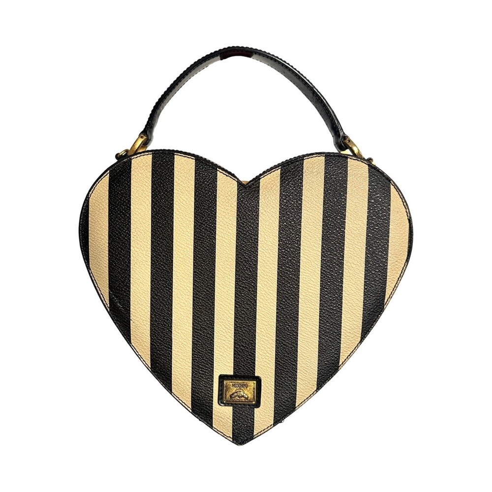Moschino redwall Striped Heart Top-Handle vintage 90s Bag the nanny rare